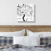 Bloemenvaas boeket modern minimalistisch canvas afdruk (Insitu (Slaapkamer))