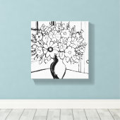 Bloemenvaas boeket modern minimalistisch canvas afdruk (Insitu (Houten vloer))