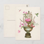  bloemenvaas boeket tuin waterverf briefkaart (Voorkant / Achterkant)