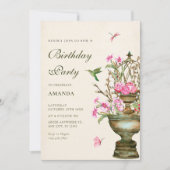  bloemenvaas boeket tuinverjaardag kaart (Voorkant)