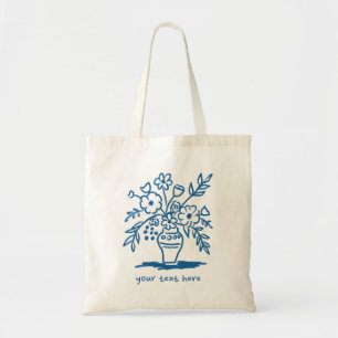Bloemenvaas Doodle Custom Boodschappen Winkelen Bl Tote Bag