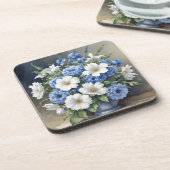 Bloemenvaas Elegante Aquarel Bier Onderzetter (Linkerzijde)