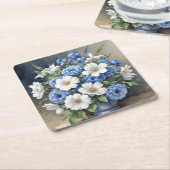 Bloemenvaas Elegante Aquarel Kartonnen Onderzetters (Schuin)