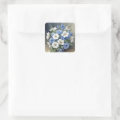 Bloemenvaas Elegante Waterverf Vierkante Sticker (Tas)