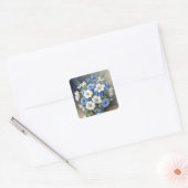 Bloemenvaas Elegante Waterverf Vierkante Sticker (Envelop)