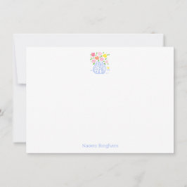 Bloemenvaas gepersonaliseerde notitiekaarten