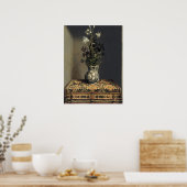  bloemenvaas met een donkere boerderij poster (Keuken)