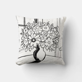 Bloemenvaas modern minimalistisch boeket kussen