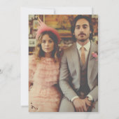 Bloemenvaas Rustieke Fantasie Schets Eigen Foto Save The Date (Achterkant)