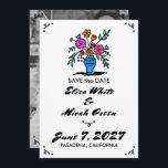 Bloemenvaas rustieke grillige Schattigee schets B& Save The Date<br><div class="desc">Perfecte schattige kaart voor een plezier bewaar de datum! Hand gemaakte kunst voor u! VOLLEDIG ! Klik op "Personaliseren" hierboven om de tekst te bewerken en uw foto aan de achterkant toe te voegen. Klik op "bewerken met behulp van design tool" om de lettertypen, kleuren en plaatsingen aan te passen...</div>