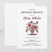 Bloemenvaas Rustieke grillige VERJAARDAGSFEESTJE C Kaart (Voorkant / Achterkant)