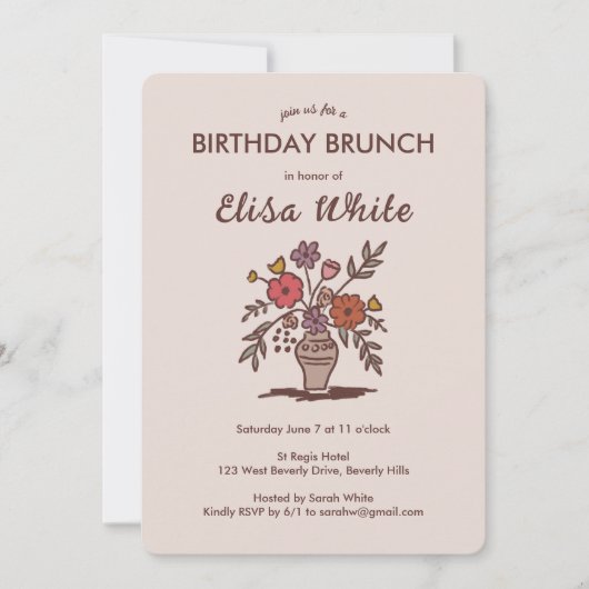 Bloemenvaas Rustieke grillige VERJAARDAGSFEESTJE C Kaart (Voorkant)