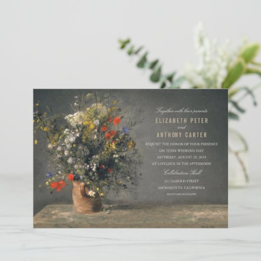  Bloemenvaas Unieke Creatieve Huwelijk Kaart (Staand voorkant)