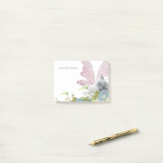bloemenvanger katje met fantasie post-it® notes (Op bureau)