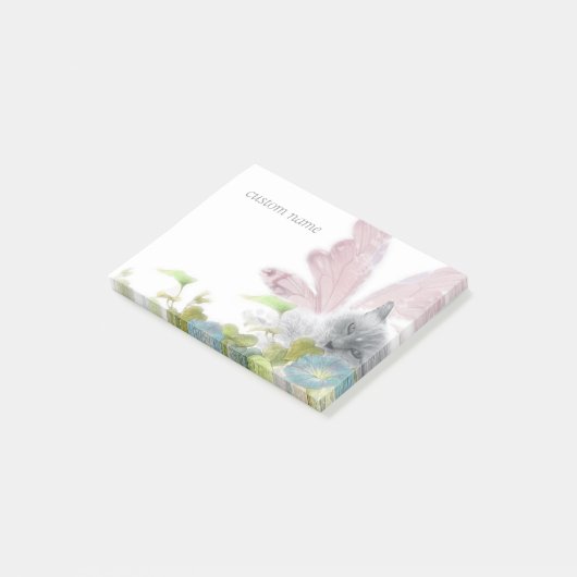bloemenvanger katje met fantasie post-it® notes (Schuin)