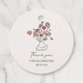 Bloemenvas bedankbriefjes bedankjes labels (Voorkant)