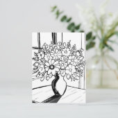 Bloemenvas Eenvoudige Schets Briefkaart (Staand voorkant)