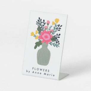 BLOEMENVAS Maatwerk Bloemist Bloemenstandaard Mark Reclamebord Met Voetstuk