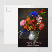 Bloemenvas Stilleven Gepersonaliseerde Verjaardag Briefkaart (Voorkant / Achterkant)