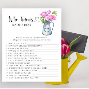 Bloemenvas - Wie kent papa het beste spel
