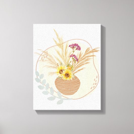 Bloemenvase Bloemige wandkunst Canvas Afdruk (Voorkant)