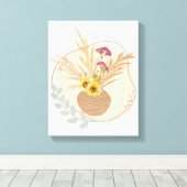 Bloemenvase Bloemstuk wandkunst Canvas Afdruk (Insitu (Houten vloer))