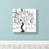 Bloemenvase Boeket Modern Minimalistisch Canvas Afdruk (Insitu (Houten vloer))