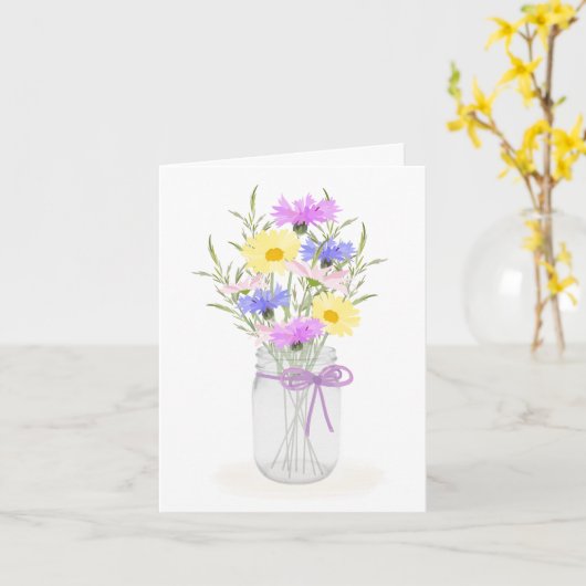 Bloemenvase in metselpot Wildflowers Geschikt voor Kaart (Gele Bloem)