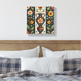 Bloemenvase in Romeinse stijl Canvas Afdruk