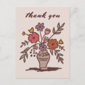 Bloemenvase Landelijk Sfeervol Schets Bedankje Briefkaart (Voorkant)