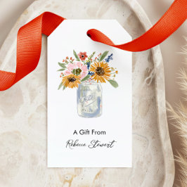 Bloemenvase voor elke gelegenheid Een gepersonalis Cadeaulabel