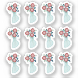 Bloemenvazegroenplanner sticker set