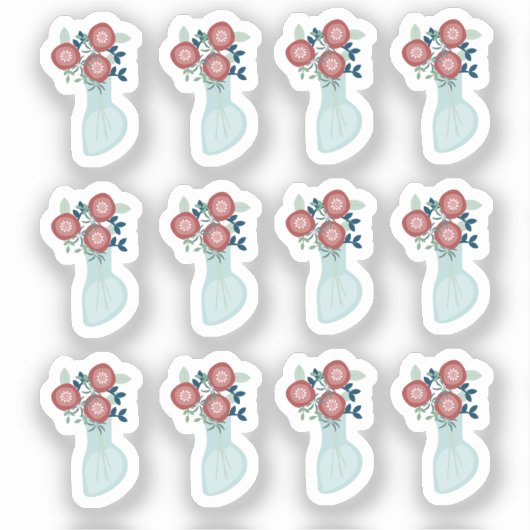 Bloemenvazegroenplanner sticker set (Voorkant)