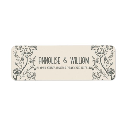 Bloemenvector Etiket (Voorkant)