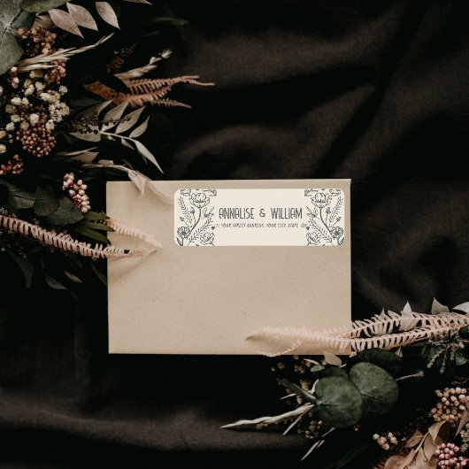 Bloemenvector Etiket