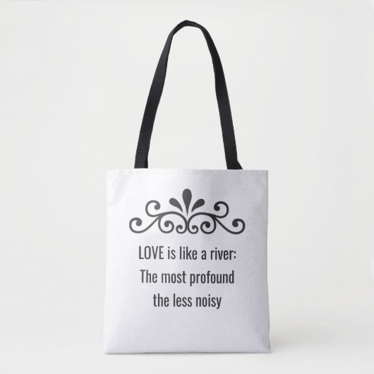 Bloemenvector, Liefdestekst op Wit Tote Bag (Voorkant)