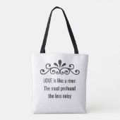 Bloemenvector, Liefdestekst op Wit Tote Bag (Achterkant)