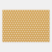 bloemenveer | Gouden en witte bladeren Inpakpapier Vel (Voorkant 3)