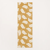 bloemenveer | Gouden en witte bladeren Yogamat (Voorkant)