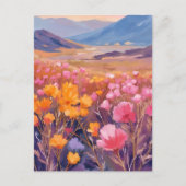 bloemenveld | Bloemenlandschapsschilderij Briefkaart (Voorkant)