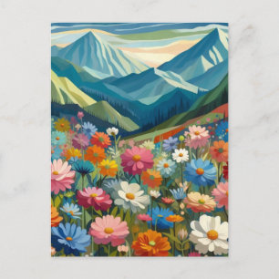 bloemenveld briefkaart