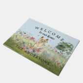 Bloemenveld Cairn Terrier Hondendeurmat Deurmat (Schuin)