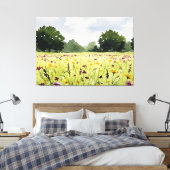 Bloemenveld Canvas Afdruk (Insitu (Slaapkamer))
