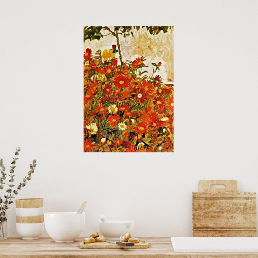 Bloemenveld - Egon Schiele Poster (Keuken)