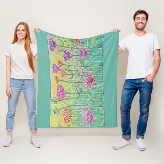 Bloemenveld Fleece Deken (In situ)