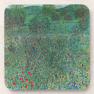 Bloemenveld in Litzlberg Klimt, Vintage Landschap Bier Onderzetter