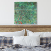 Bloemenveld in Litzlberg Klimt, Vintage Landschap Canvas Afdruk (Insitu (Slaapkamer))