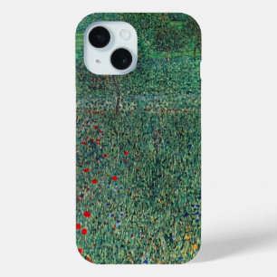 Bloemenveld in Litzlberg Klimt, Vintage Landschap iPhone 15 Case