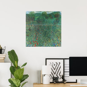 Bloemenveld in Litzlberg Klimt, Vintage Landschap Poster