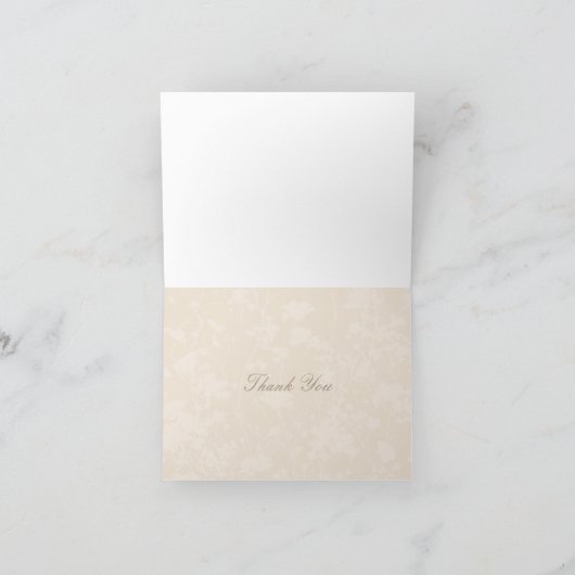 Bloemenveld (Ivoor - Champagne ) Bedankkaart (Binnen)